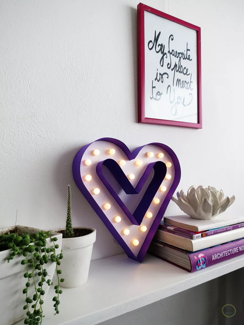 DIY heart marquee sign