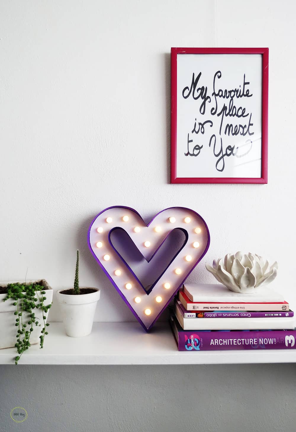 DIY marquee heart sign