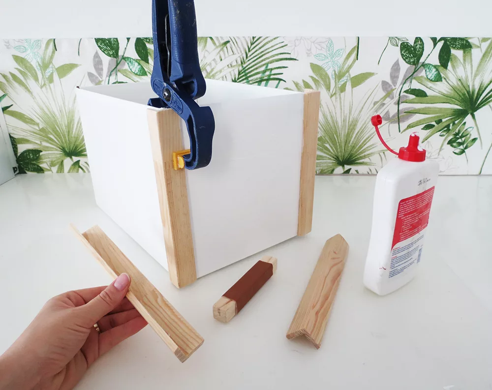 DIY cardboard box storage