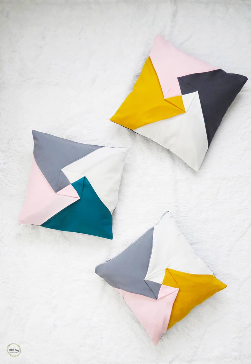color block pillow cover