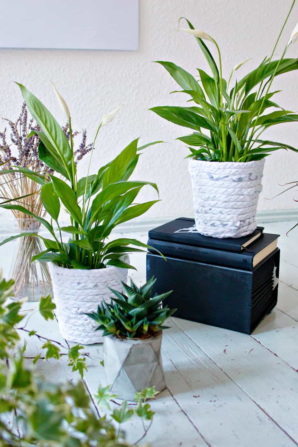 diy recycled rope planters