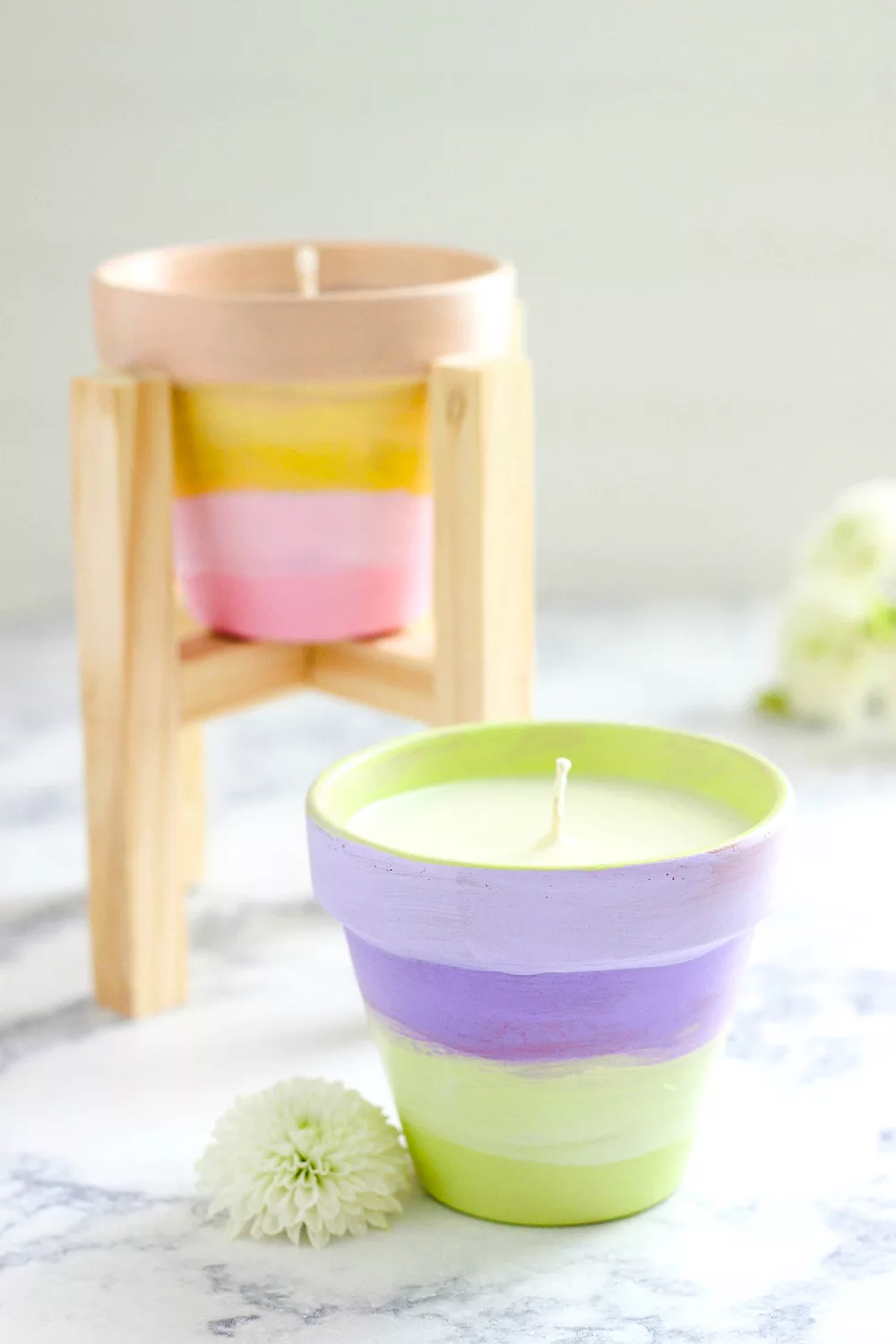clay pot candle diy