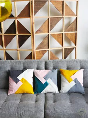 color block pillow cover