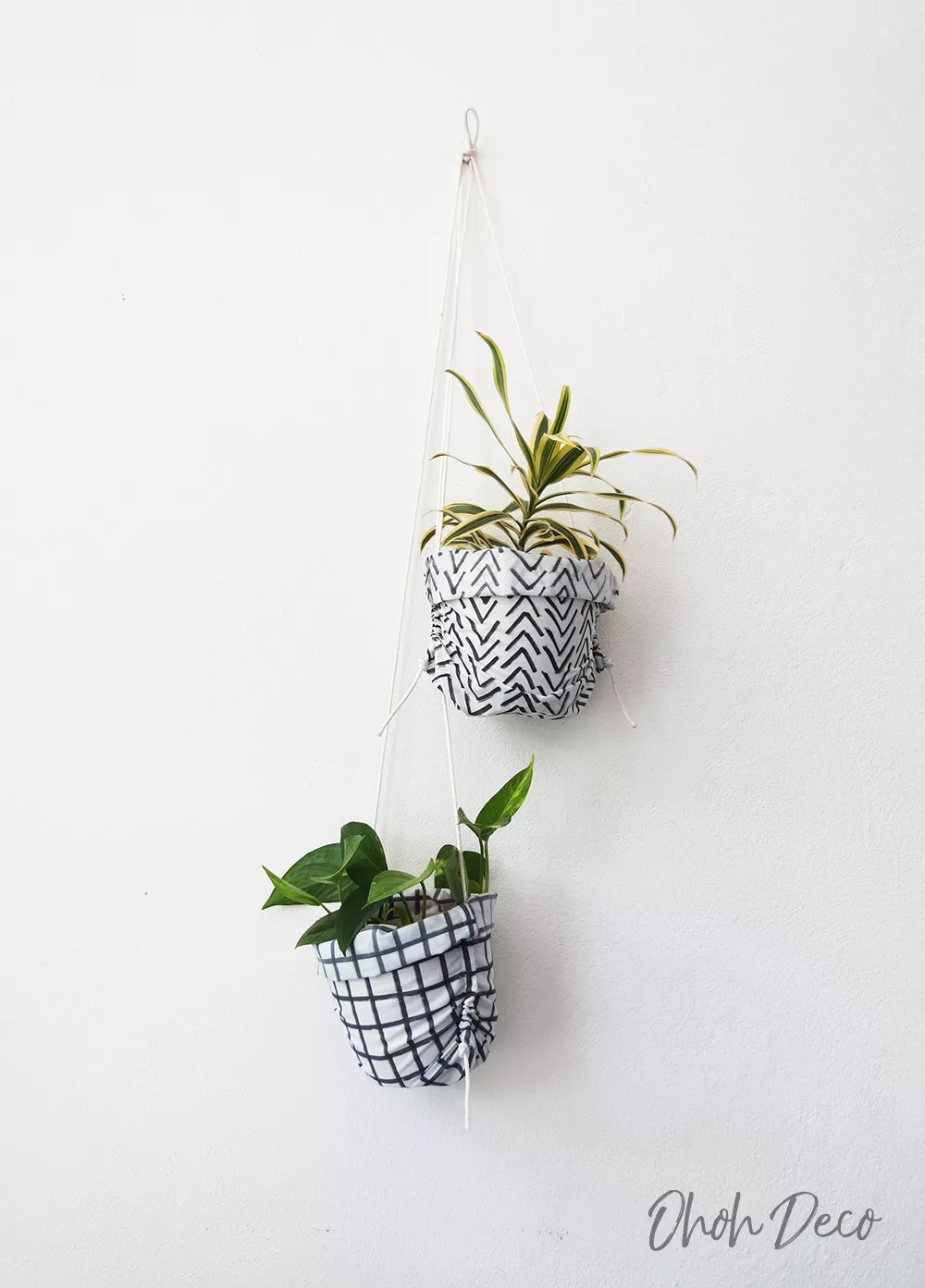 hanging two fabric planter
