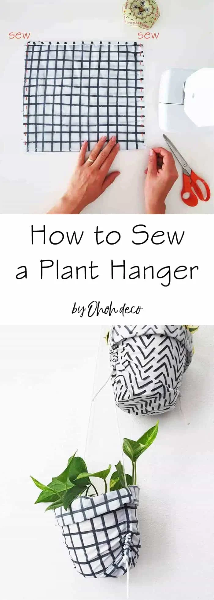 sewing fabric plant hanger