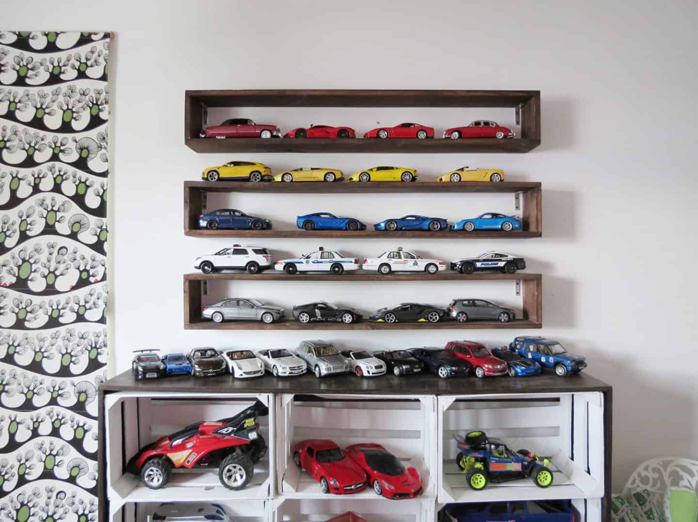 organized boxed shelving