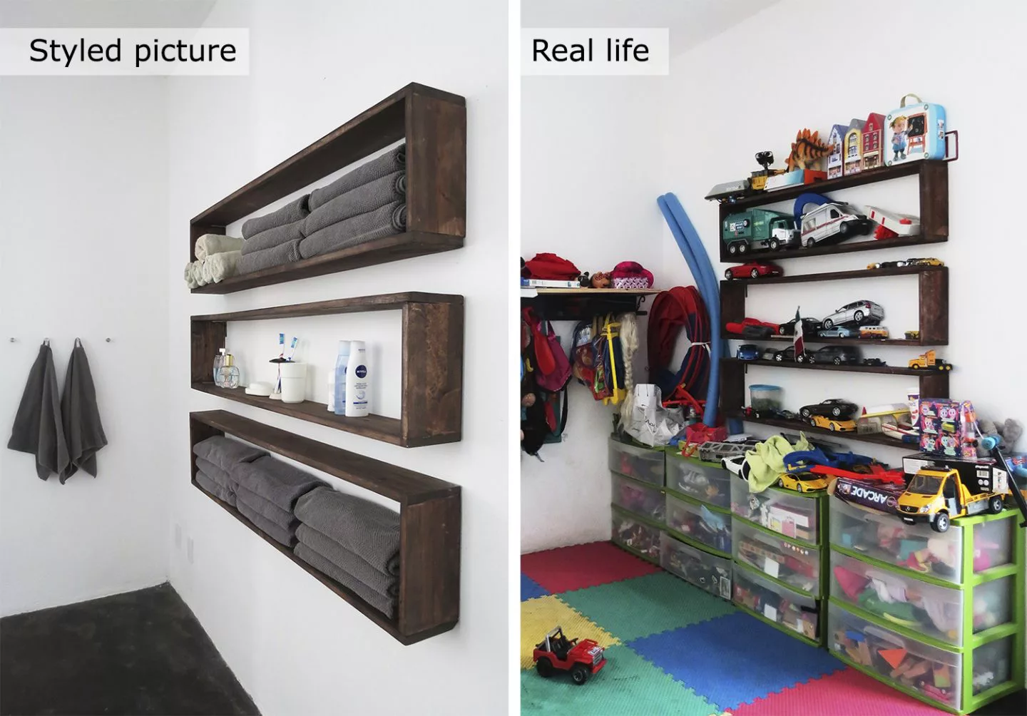 before and after shelving