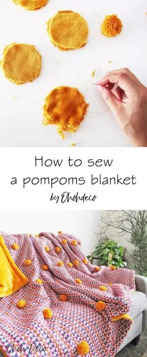 How to sew a pom poms blanket