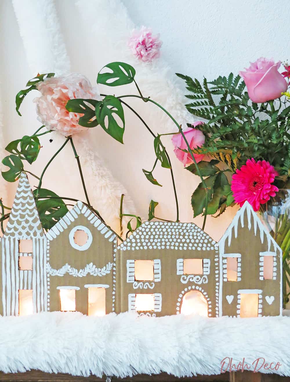 How to make a Christmas ginger house decor with cardboard