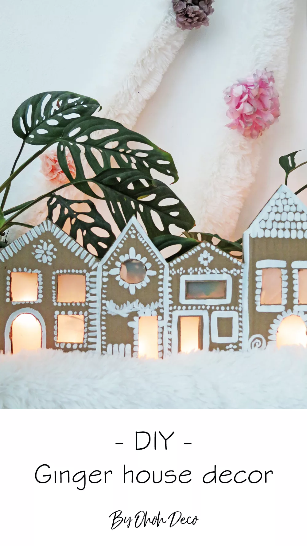 How to make a Christmas ginger house decor with cardboard