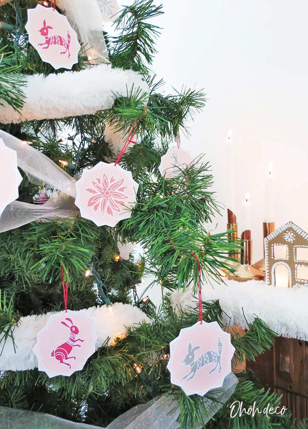 DIY printed paper Christmas ornaments