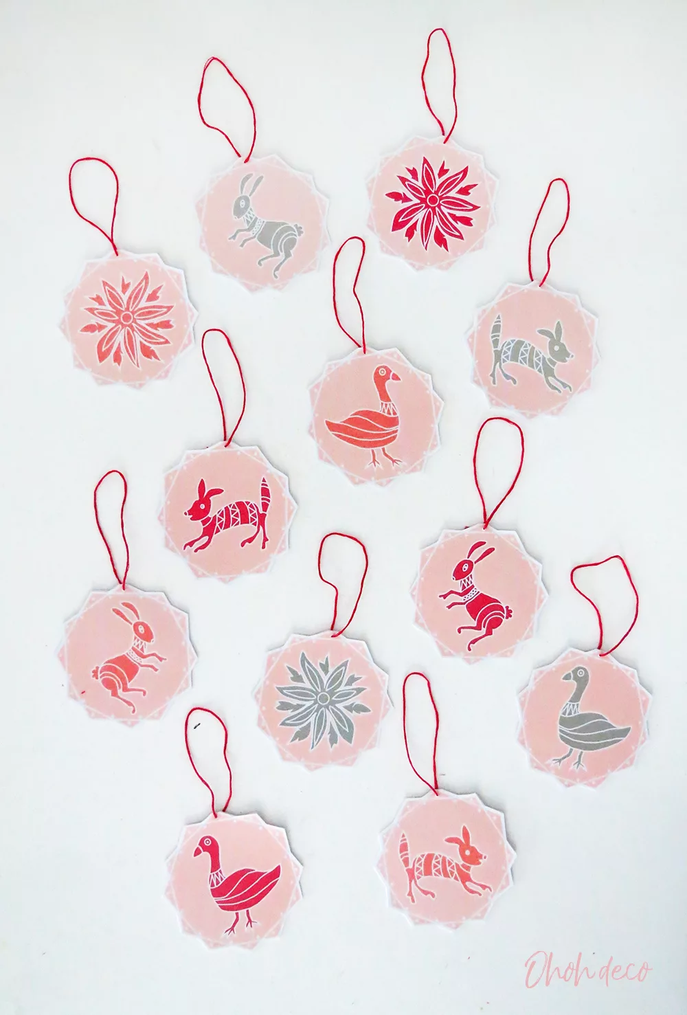 DIY printed paper Christmas ornaments