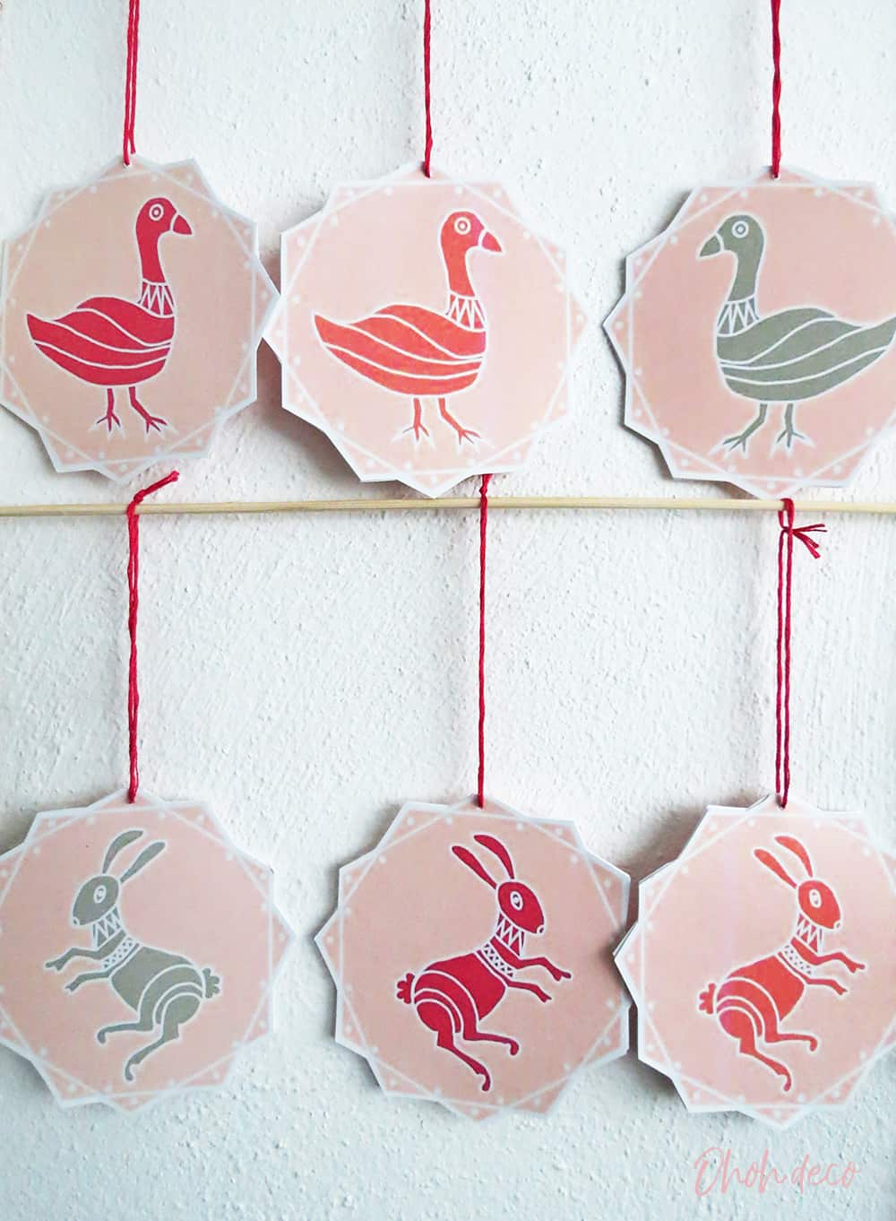 DIY printed paper Christmas ornaments