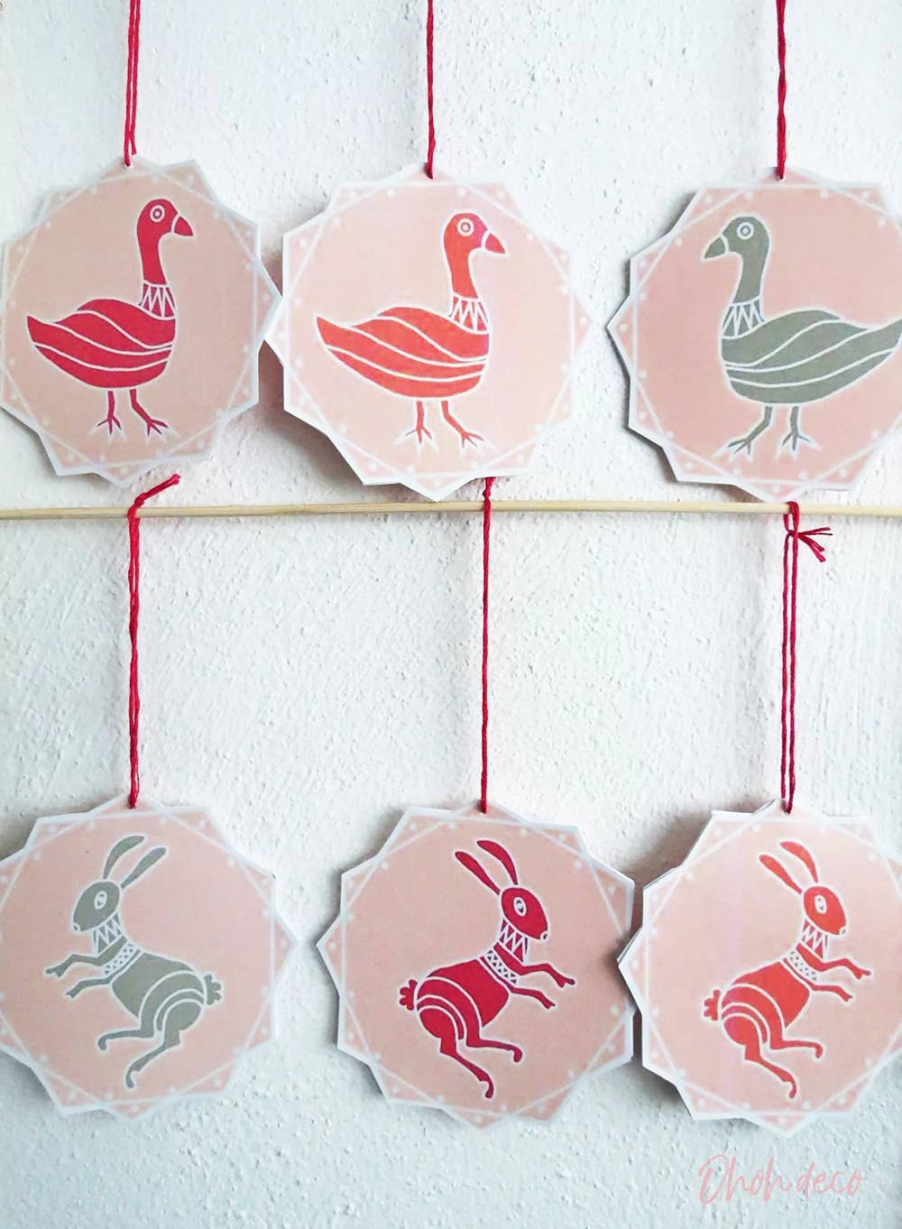 DIY printed paper Christmas ornaments