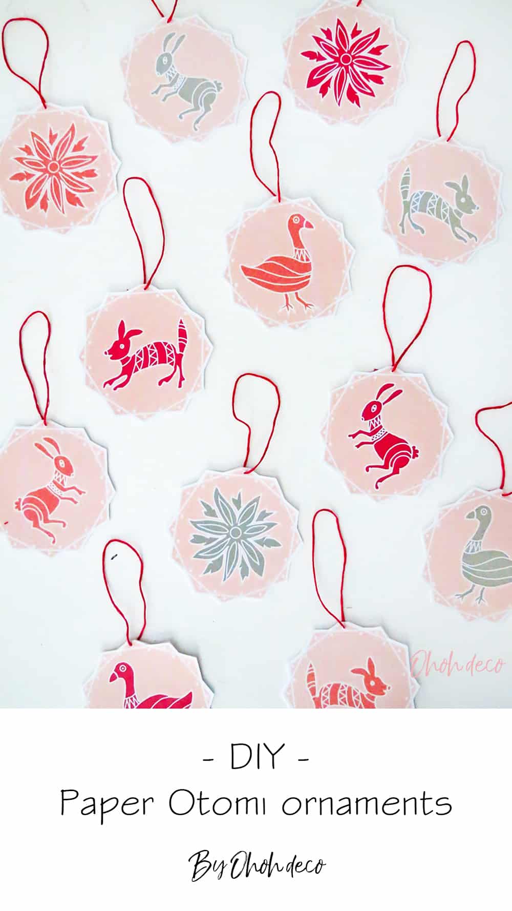 DIY printed paper Christmas ornaments