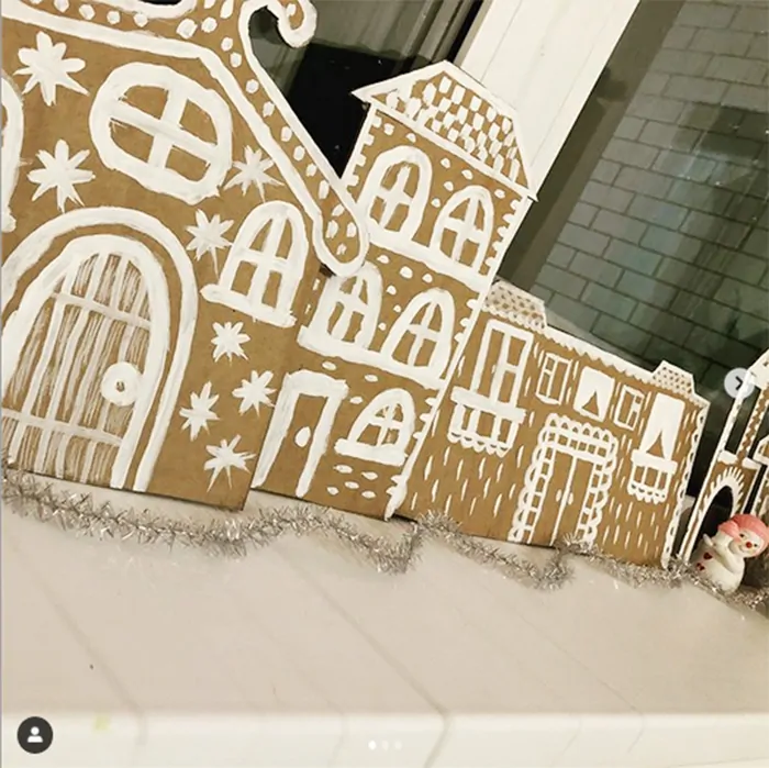 how to make a gingerbread village decor with cardboard
