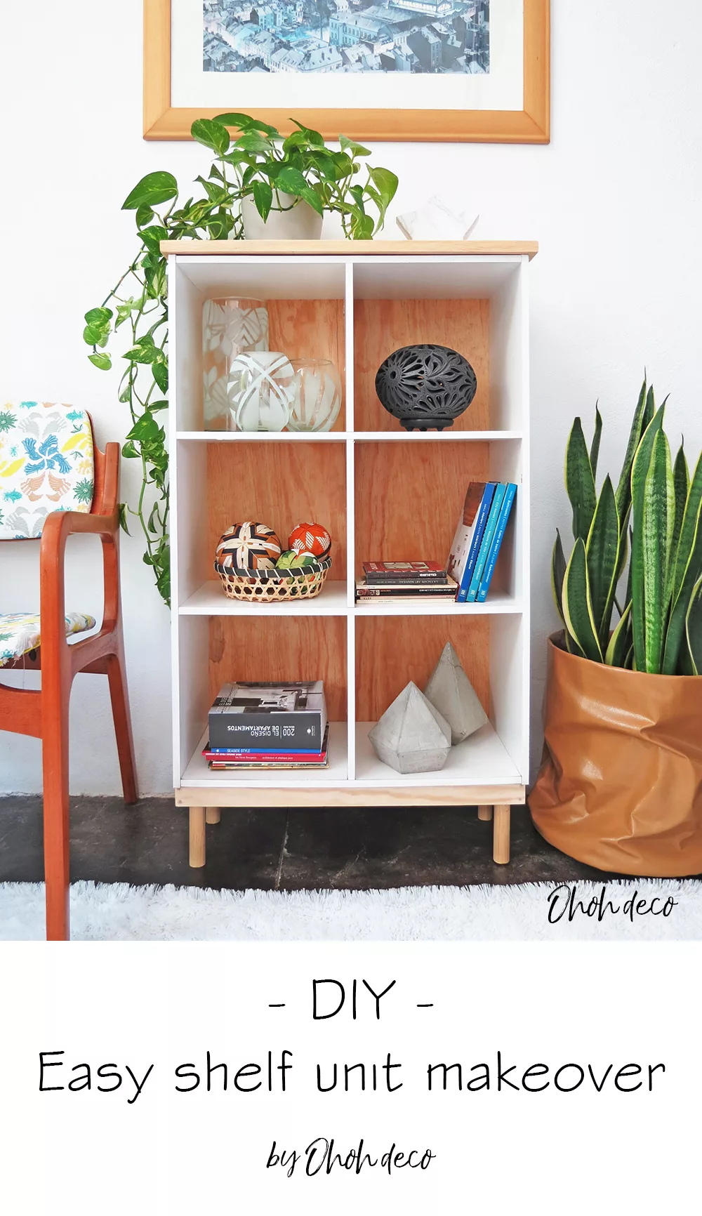 Easy upcycled bookshelf idea