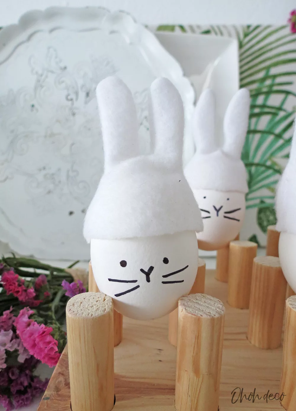 DIY Easter bunny eggs decoration