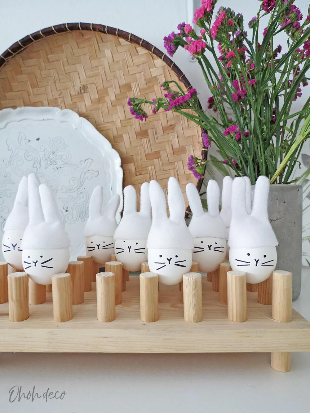 decorating bunny eggs