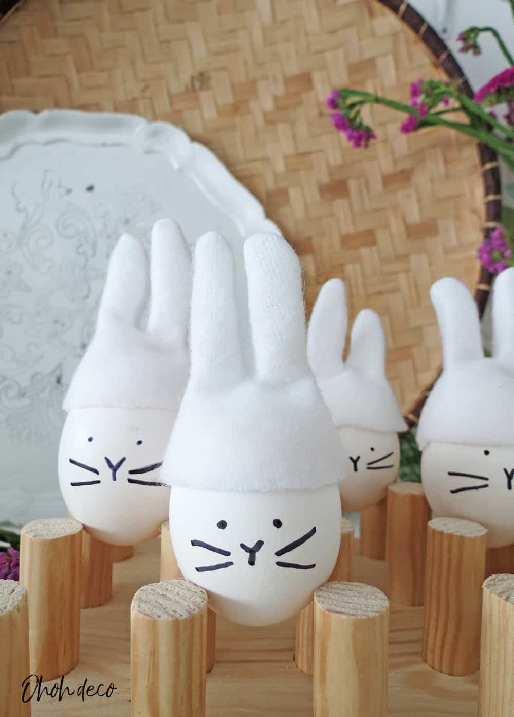 DIY Easter bunny eggs decoration