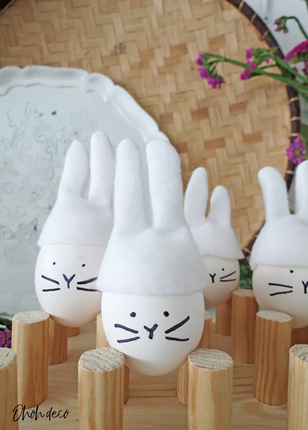 DIY Easter bunny eggs decoration