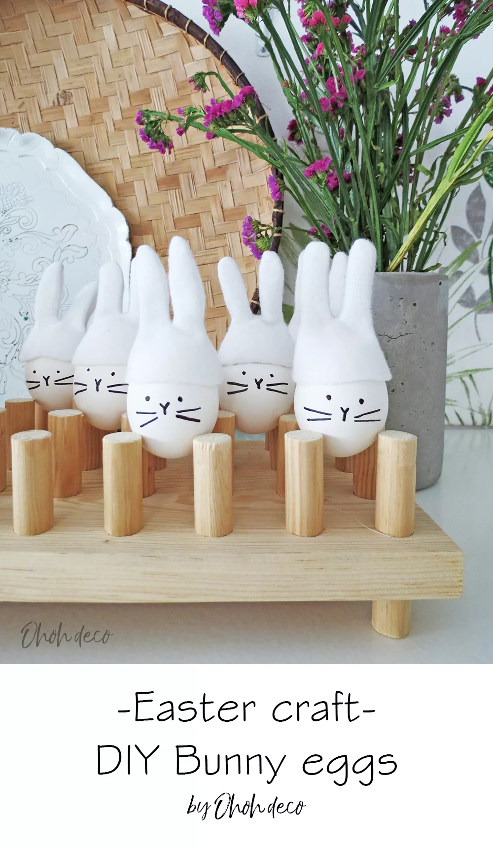 DIY Easter bunny eggs decoration