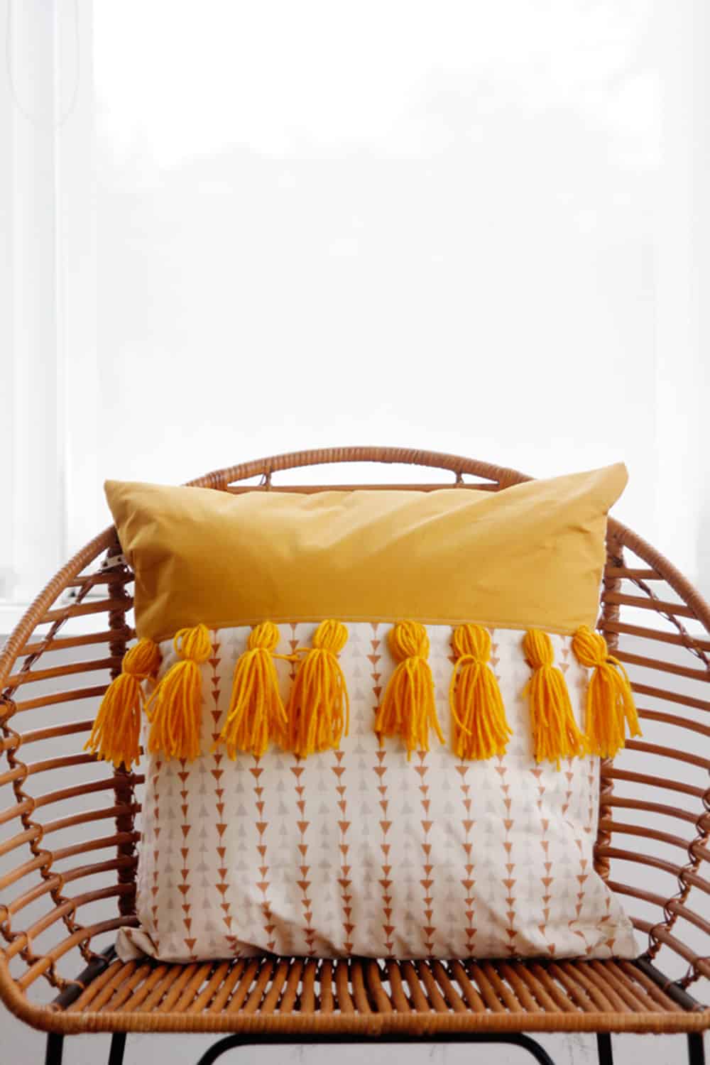 diy tassels pillow cover