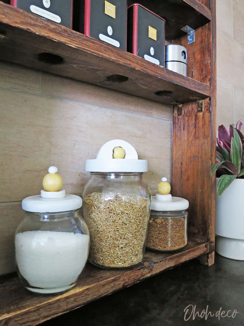 Upcycled Glass Jars as Kitchen Storage