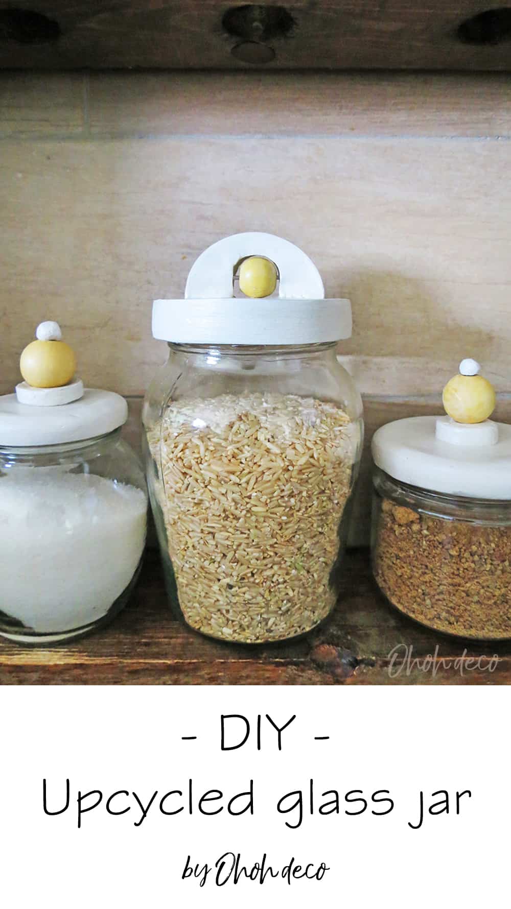 Glass jar storage decorating idea