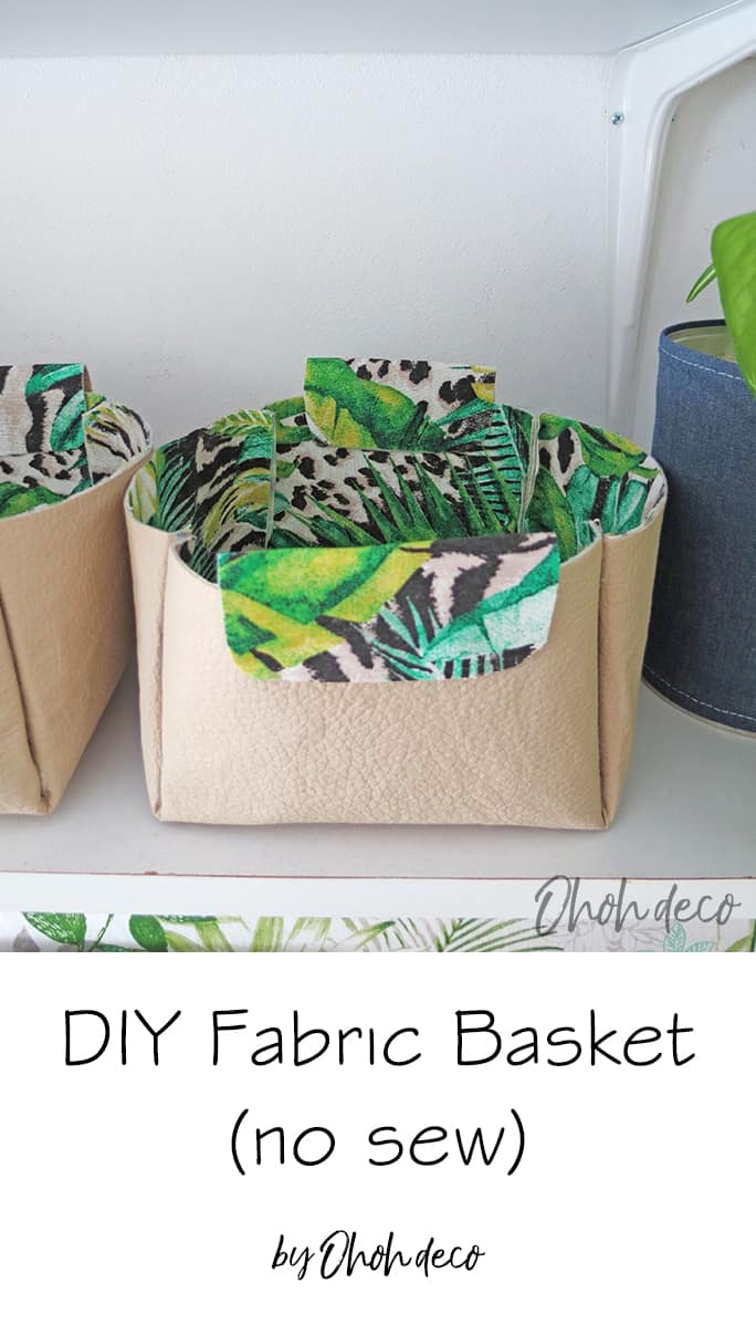 DIY no sew Fabric Basket