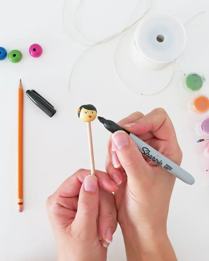 DIY beads dolls pencil toppers