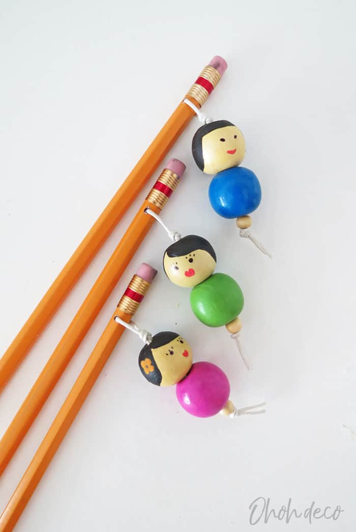 DIY beads dolls pencil toppers