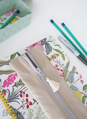 How to sew a leather pencil case