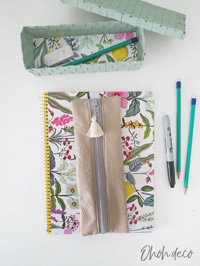How to sew a leather pencil case