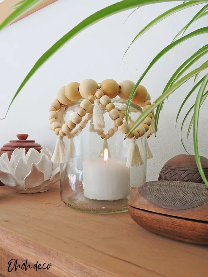 Recycled glass jar as flower vase