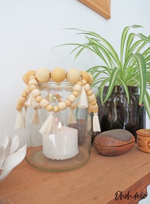 Recycled glass jar as flower vase