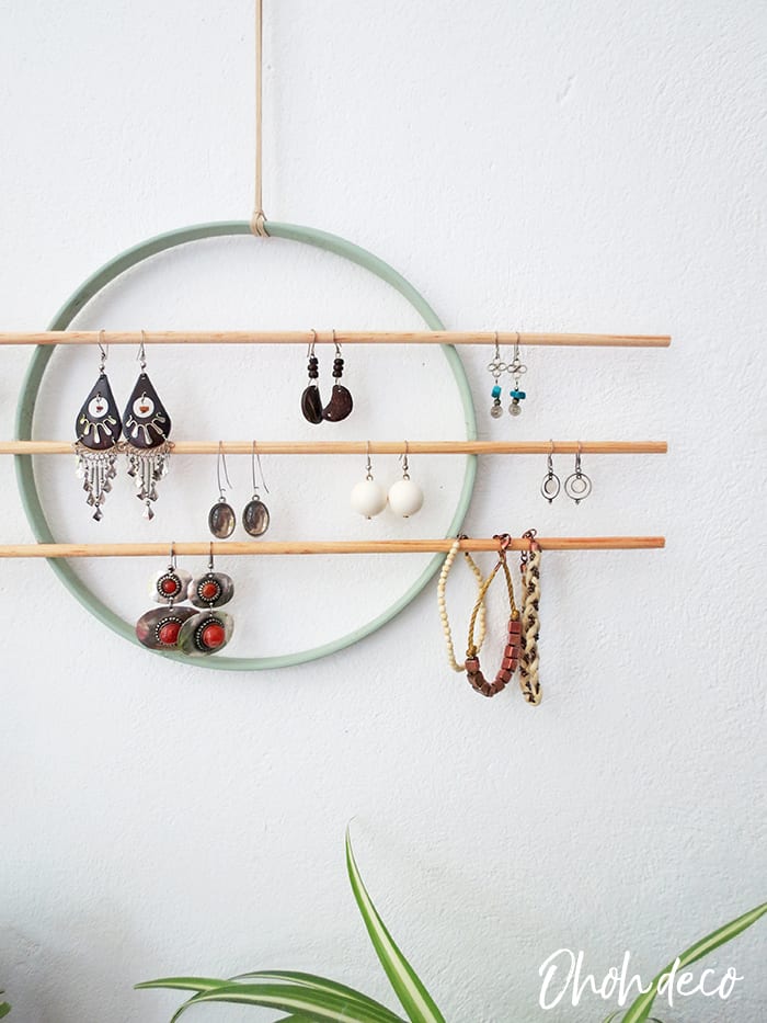 DIY wall earring holder