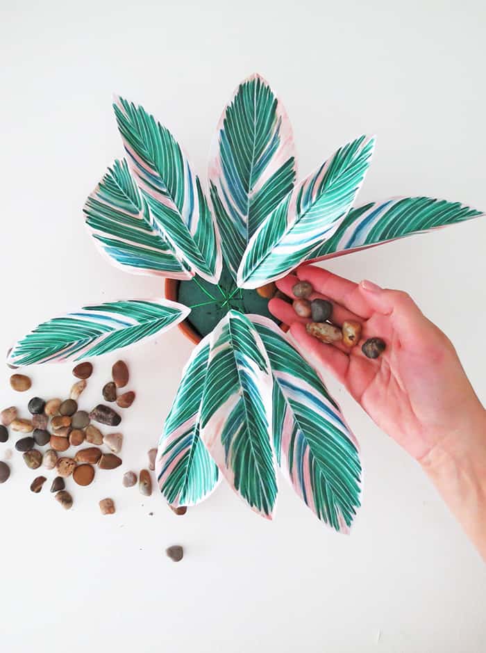 how to make diy paper plant add peables