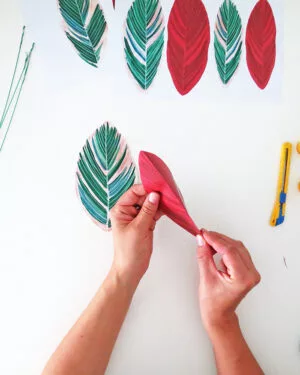 how to make diy paper plant folding leaf