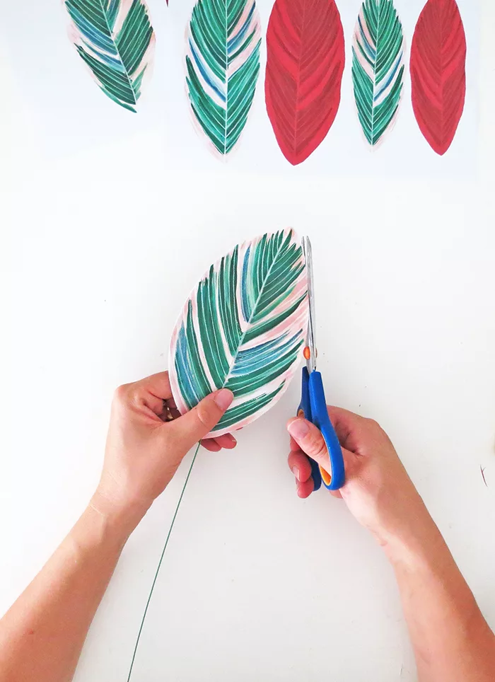 how to make diy paper plant trim leaf edge