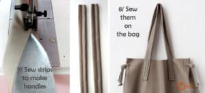 sew the starps for tote bag