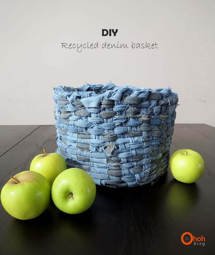 DIY recycled denim basket Ohoh deco