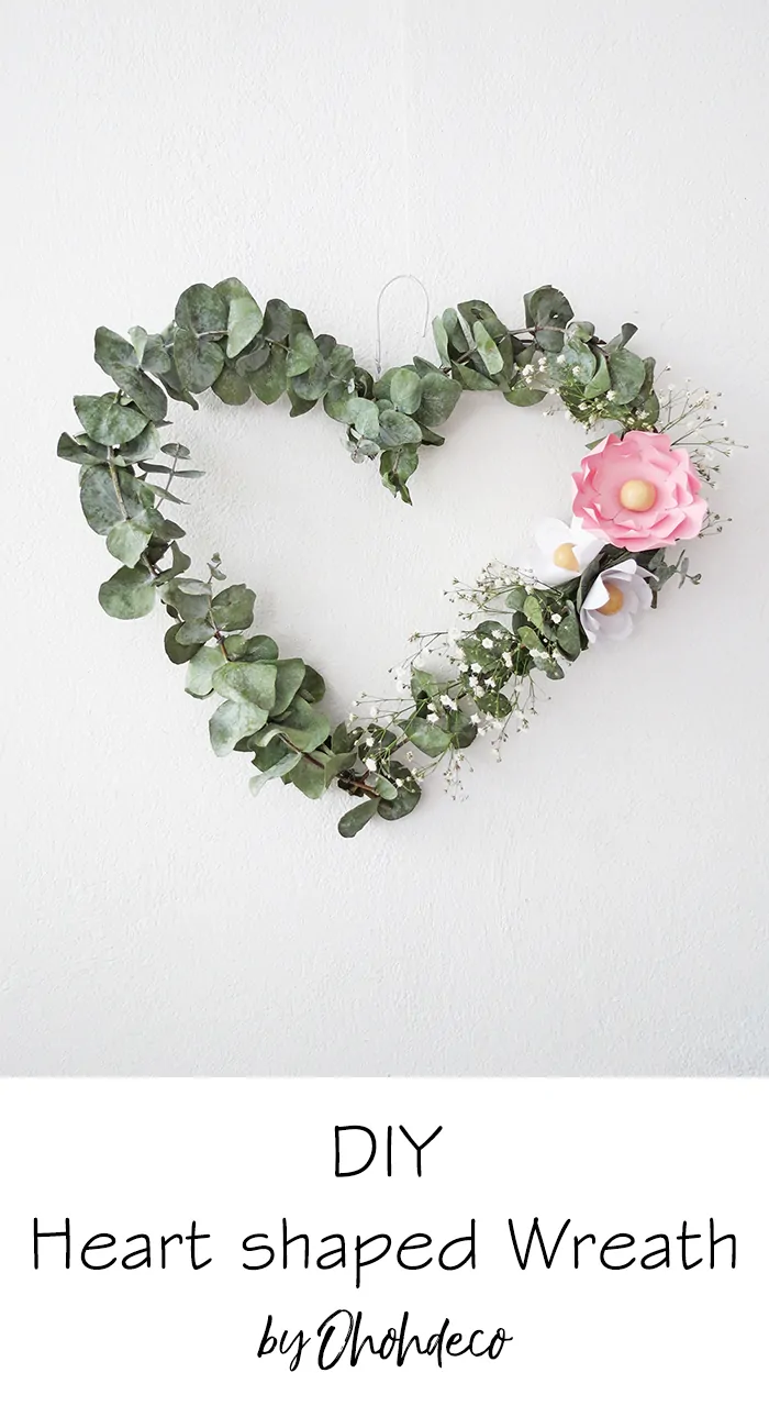 make heart wreath with eucaliptus