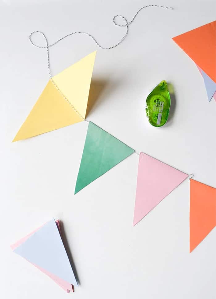 paper triangle banner flags