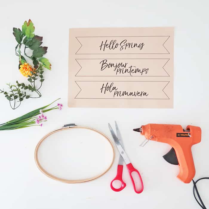 supplies to make a diy spring wreath