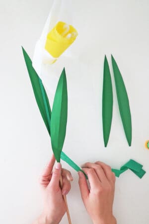 finishing doffodil paper flower