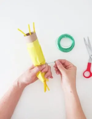 wrapping paper to make daffodil flower