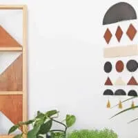 Handmade wall hanging with paper