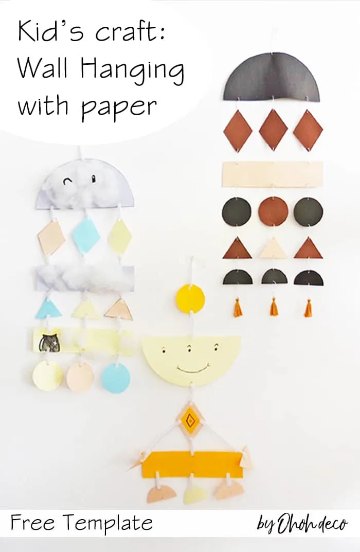 paper wall hanging craft for kids