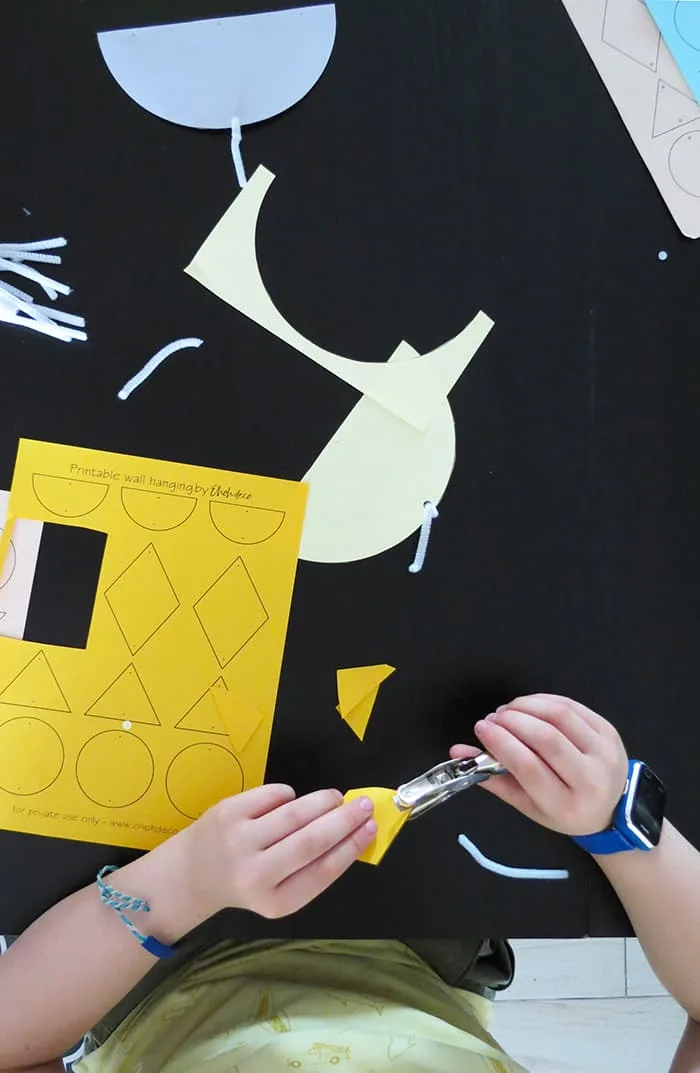 cut shapes for kids paper wall hanging